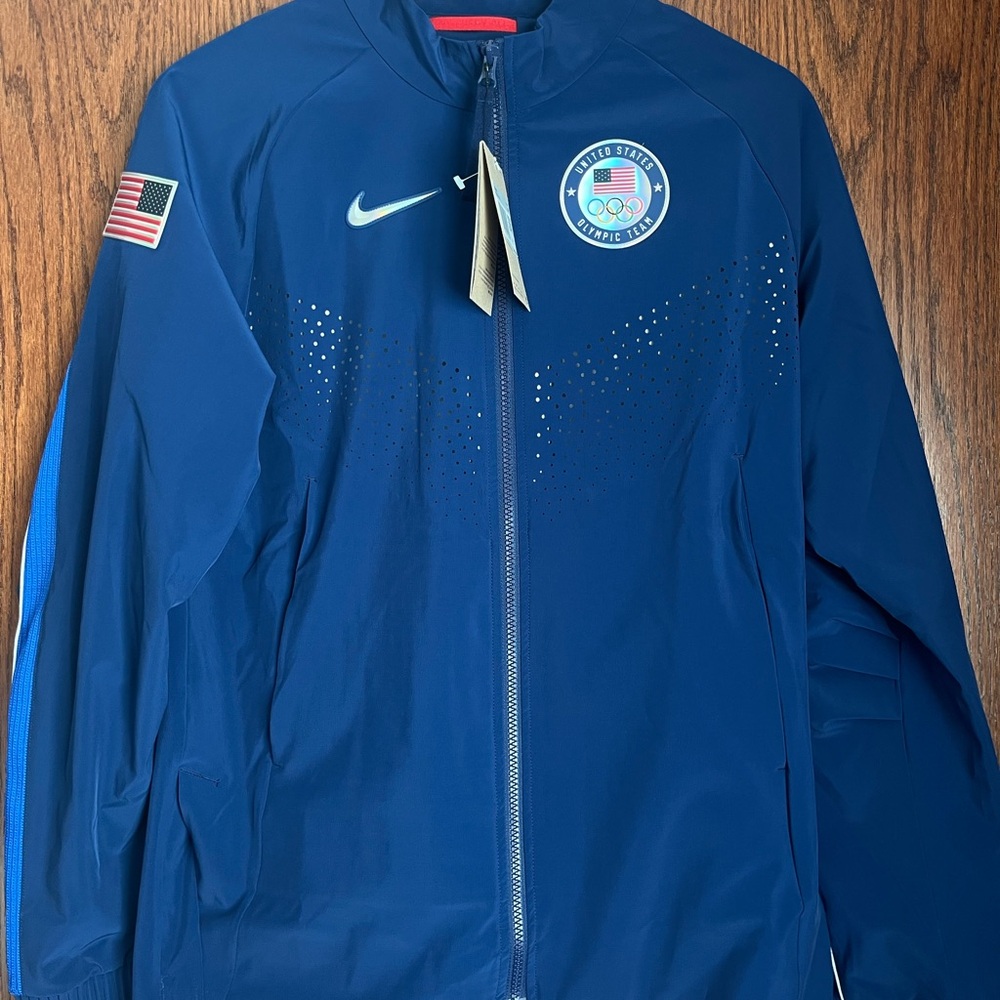Nike Paris 2024 Team Issued USA Olympic Jacket Blue Men's Size XS DZ3559-492